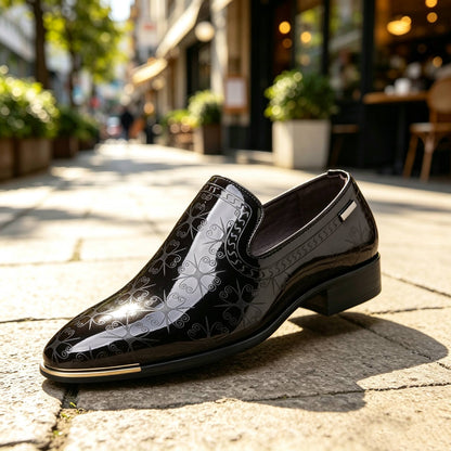 Men's Business Casual Loafers, Slip-On PU Leather Dress Shoes