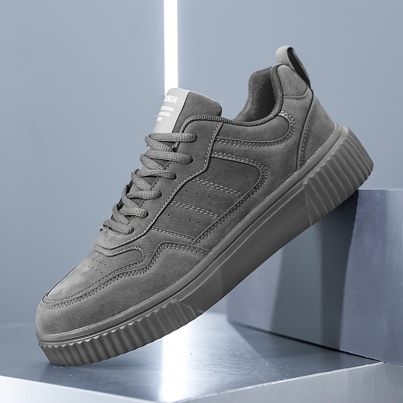 Men's Fashionable Lace-Up Sneakers - Casual & Sporty, Non-Slip, All-Season Wear with Comfortable EVA/Fabric Insole