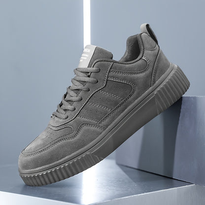 Men's Fashionable Lace-Up Sneakers - Casual & Sporty, Non-Slip, All-Season Wear with Comfortable EVA/Fabric Insole