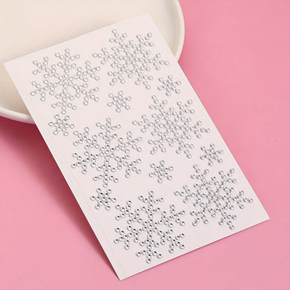 1 հատ սպիտակ 3D ձյան փաթիլի տեսքով աչքի կպչուն պիտակ՝ փայլուն դեմքի և կոպերի զարդարանք, թանկարժեք քարերով կպչուն պիտակ Y2K-ի համար, երաժշտական ​​փառատոնի, երեկույթի դիմահարդարման, ձմեռային զգեստի համար՝ հեշտ կիրառվող շքեղ աքսեսուար