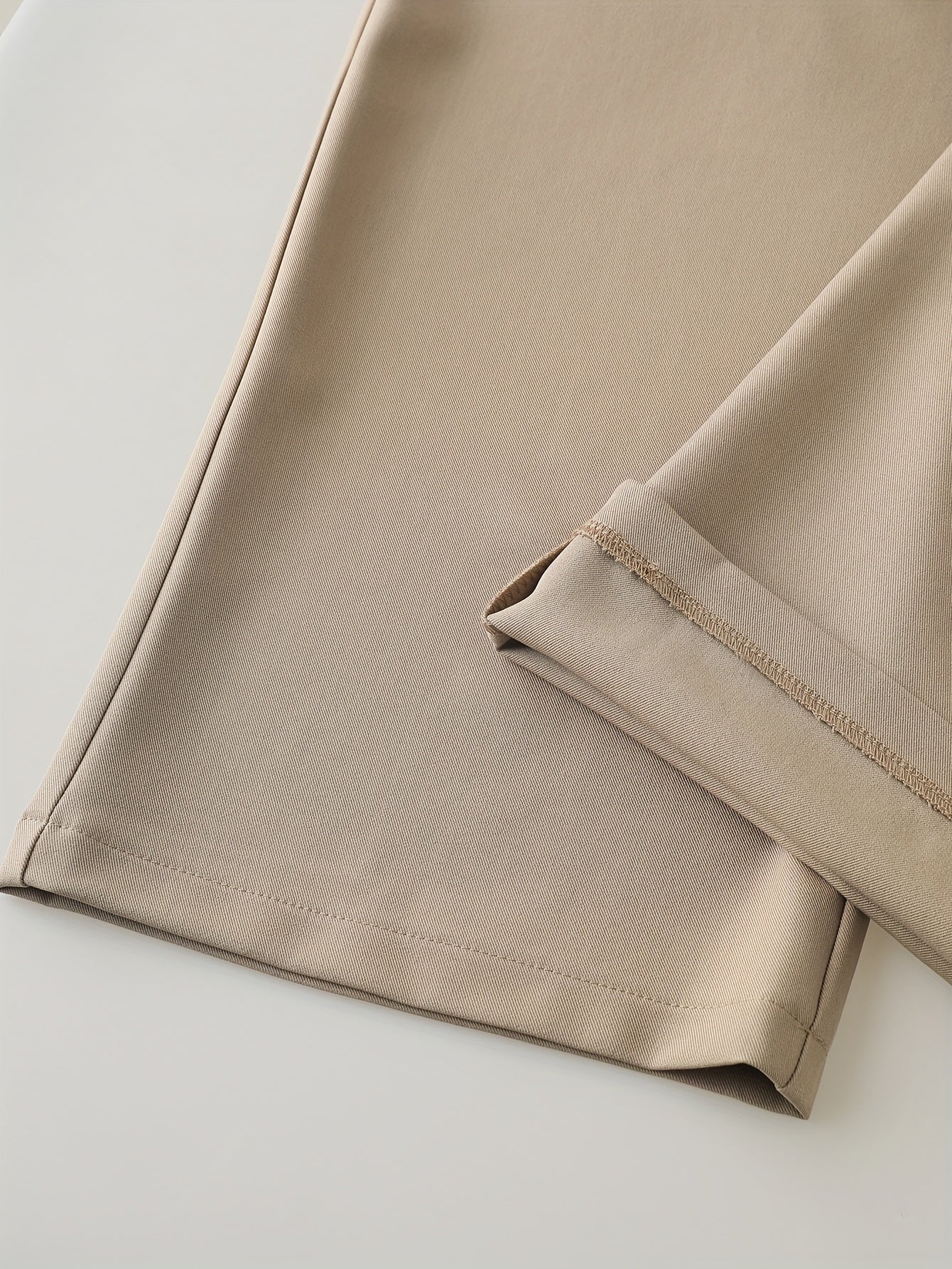 1pc Women'S High-Waist Casual Wide-Leg Trousers, Solid Color, Regular Fit Long Pants, Polyester Twill Fabric, with Button Closure for Work and Leisure - Seasonal Fashion
