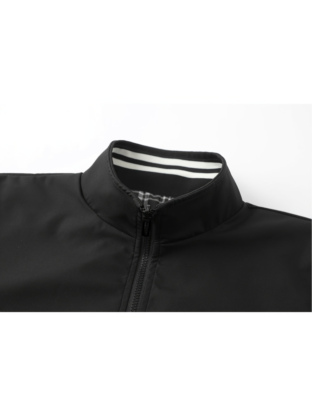 Men's Spring/Fall Stand Collar Jacket with Ribbed Hem