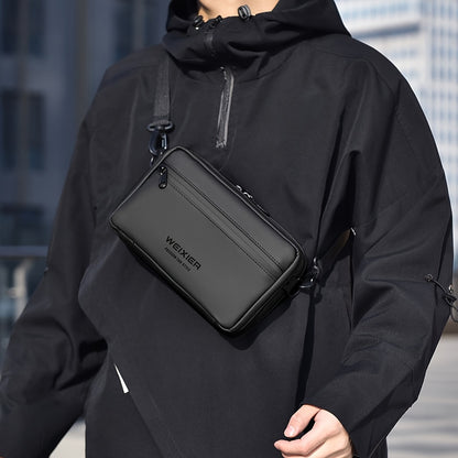 WEIXIER Unisex Fashion Messenger Bag, Shoulder Satchel with Detachable Strap, Polyester Lined, Business Briefcase for Commuting  Outdoor, Ideal Gift for Husband Or Boyfriend