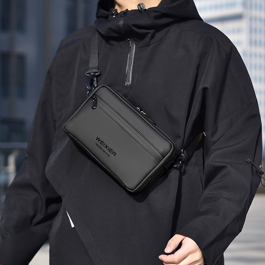 WEIXIER Unisex Fashion Messenger Bag, Shoulder Satchel with Detachable Strap, Polyester Lined, Business Briefcase for Commuting  Outdoor, Ideal Gift for Husband Or Boyfriend