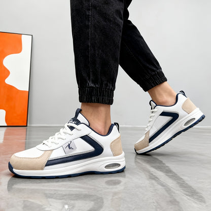 ZERJER Men'S Casual Sports Shoes | Comfortable Low-Top Lace-up Sneakers with Thick Rubber Sole, Faux & Fabric Upper, Breathable for Daily & Casual Wear, Suitable for Hiking & Outdoor Activities, Sizes 39-48