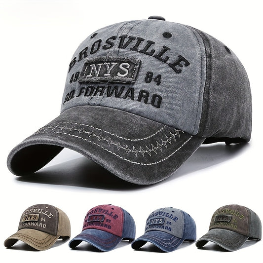 Vintage Washed Baseball Cap with Adjustable Strap - Distressed, Fade-Resistant Outdoor Dad Hat with NYS 1984 Embroidery - Comfortable Fabric, Sun Protection for Golf, Fishing & More - Ideal Gift