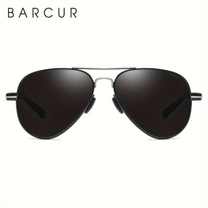 BARCUR Men’s Polarized Pilot Sunglasses Stainless Steel Frame