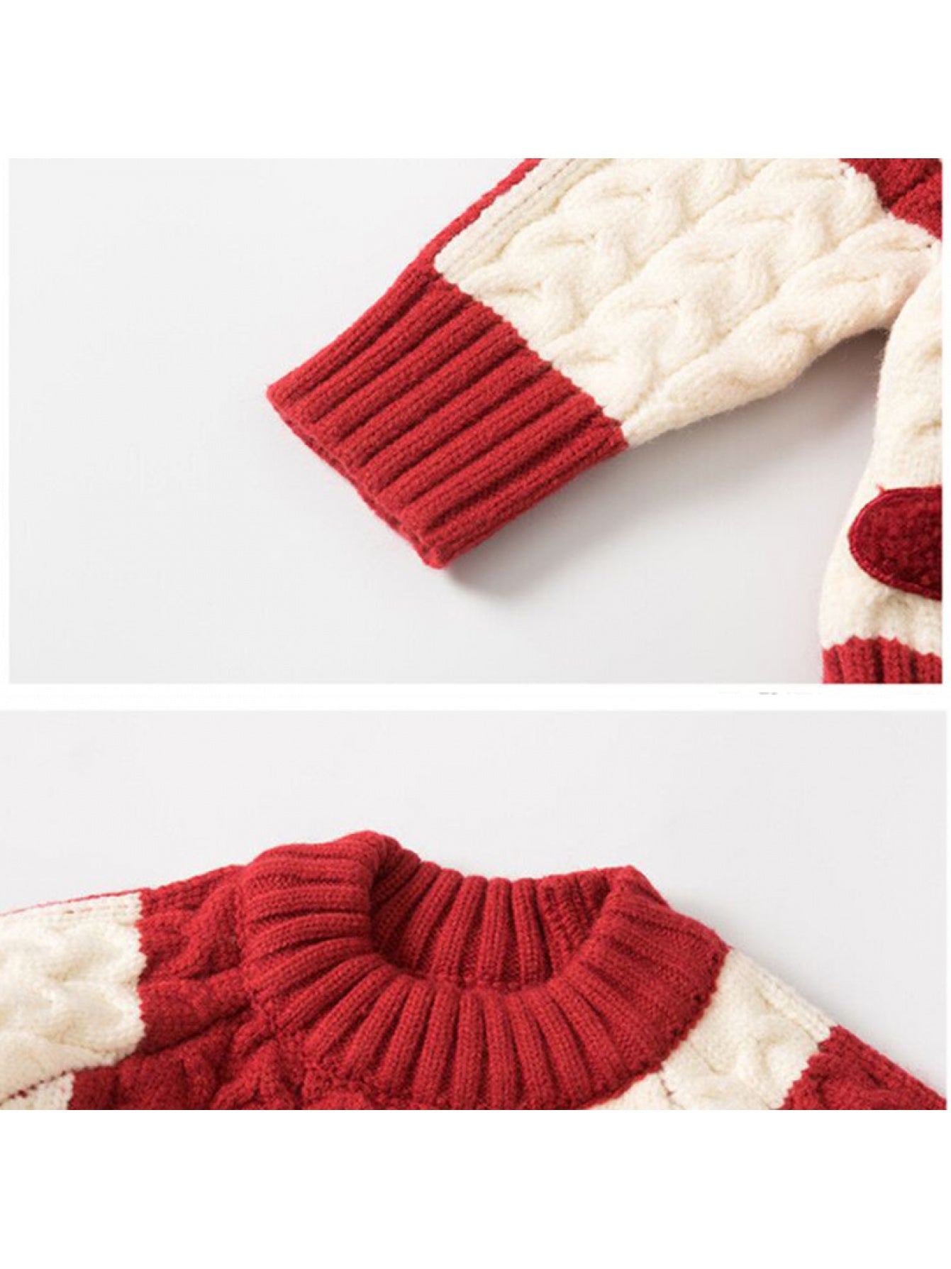 Կարմիր և սպիտակ Cable- սվիտեր բաճկոն - Շոտլանդական ոճով տղաների և աղջիկների համար նախատեսված գեղեցիկ ձմեռային վերարկու, լվացքի մեքենայով լվացվող կլոր վզով կարդիգան՝ Սուրբ Ծննդյան, Նոր տարվա և առօրյա հագուստի համար (մինչև)
