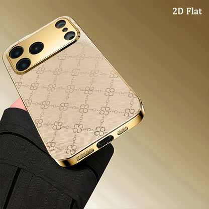 Luxury Gold-Plated Tempered Glass iPhone 18 Pro Max Case