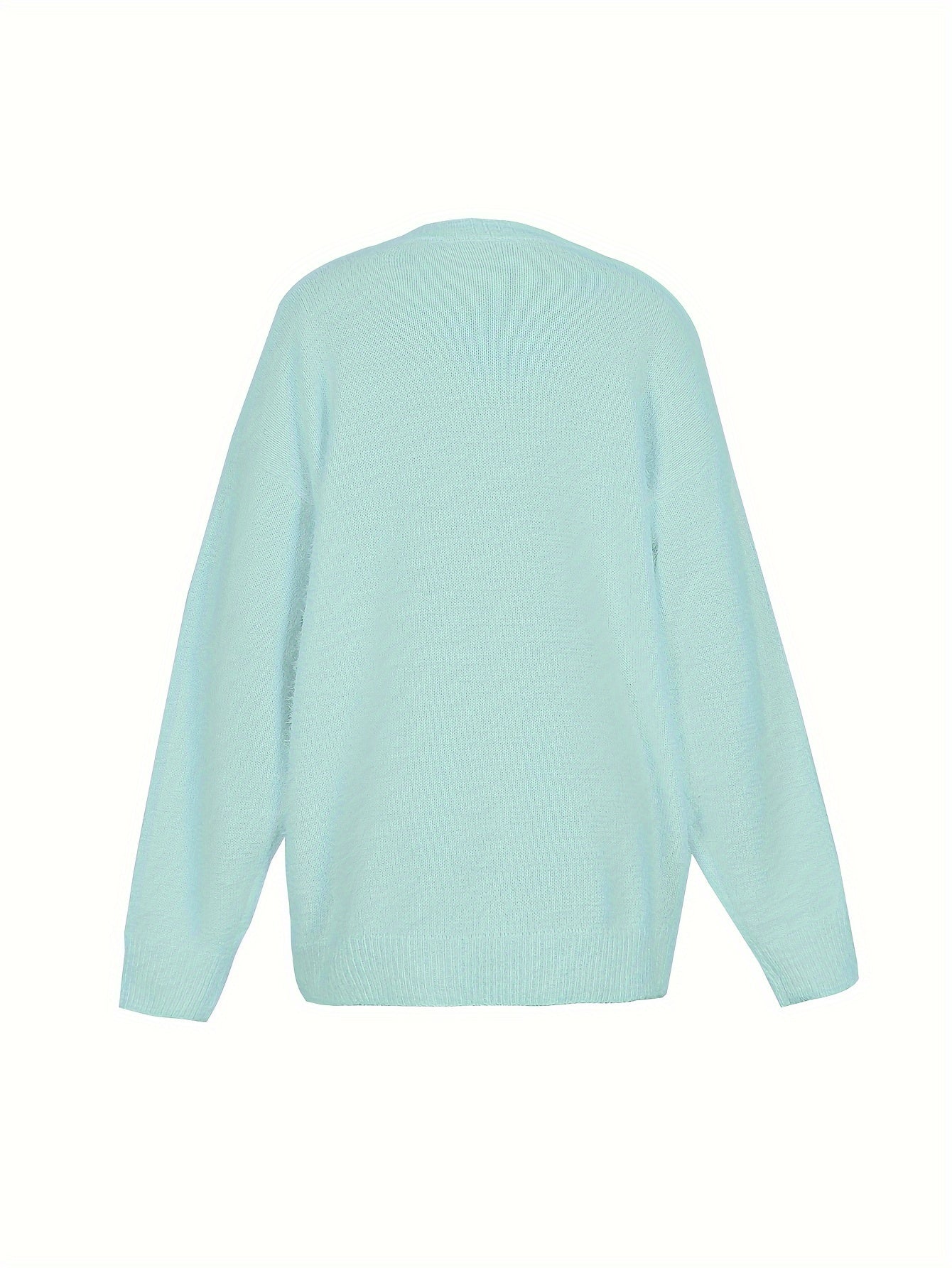 Մեծ չափս - Կանացի հարմարավետ դեղին V-ձև օձիքով սվիտեր՝ մարգարիտ կոճակներով և բրդյա եզրերով թևքերով - Ասիմետրիկ եզր, երկրաչափական նախշ, առօրյա ձմեռային սվիտեր առօրյա հագուստի համար, Ձմեռային հագուստ | V-ձև օձիքով սվիտեր | Մարգարիտ կոճակների մանրամասներ, Sw