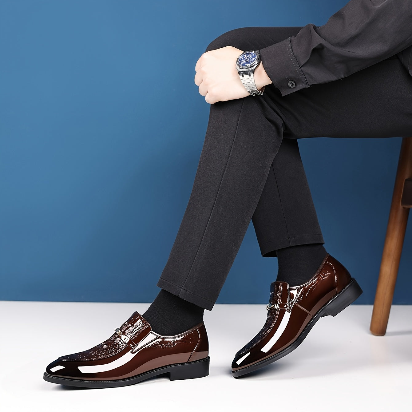 Men's Casual Loafers Dress Shoes Animal Print Slip-On