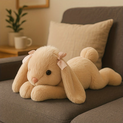 35cm/13.77in Soft Stuffed Bunny Plush Toy Suitable for Kids - Cute Lop Jimny Rabbit Doll with Long Ears, Huggable Bedtime Companion, Birthday Gift for Girls Room Decor, Travel & Accessory (Plush Toy)