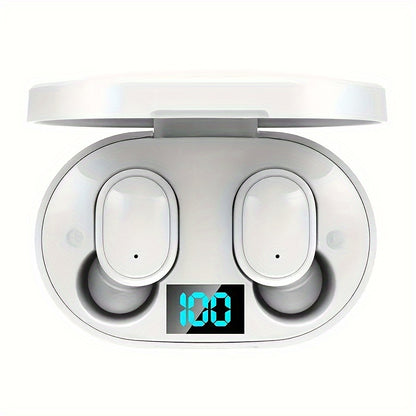 Նրբագեղ սև անլար ականջակալներ՝ HiFi ստերեոով և սպորտային խոսափողով. անլար ականջակալներ iOS/Android-ի համար, ներառված է USB լիցքավորման պատյան.