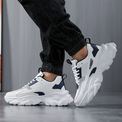 Men'S Comfortable And Breathable Casual Thick-Soled All-Season sneakers, Lightweight Outdoor Trendy Versatile Front-Laced Running Shoes - ayq