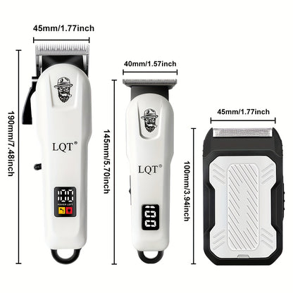 LQT 2/3 հատ էլեկտրական վարսահարդարման հավաքածու/Տղամարդկանց պրոֆեսիոնալ գեղեցկության և վարսահարդարման հավաքածու/Տոնական նվերների տուփ/Հարմար է ընտանիքների և վարսավիրանոցների համար/Թվային էկրան/LCD էկրան/USB լիցքավորիչ/Կատարյալ տոնական նվեր հայրիկի համար