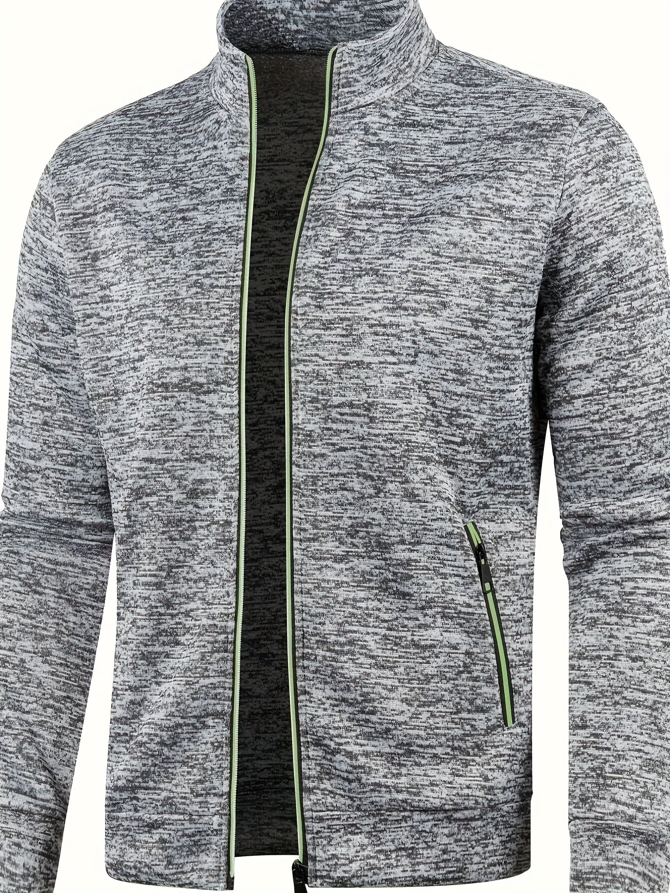 Elegant Mid Stretch Cardigan, Men's Casual Full Zip Up Cardigan Sweater Coat For Fall Winter
