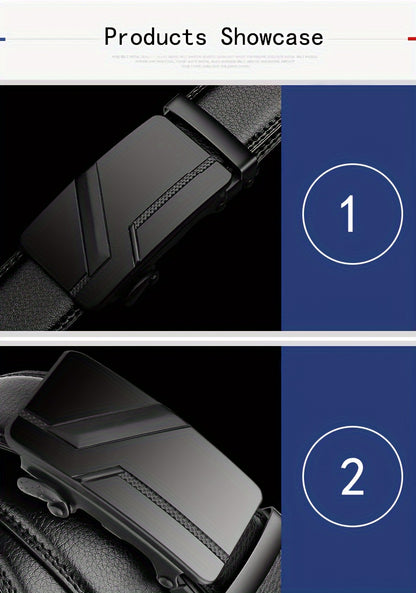 Business Men's Belt Black Automatic Buckle Fashion Belt Casual Men's Suit Belt Accessories