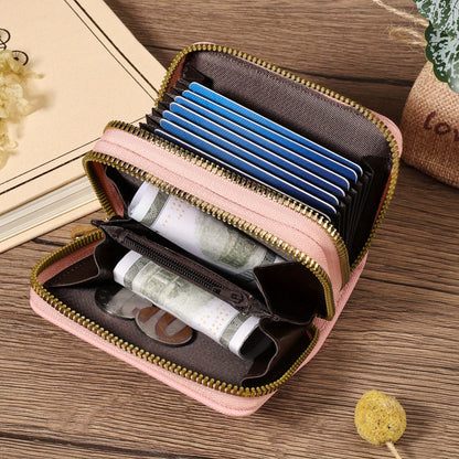 Women's Lightweight Wallet - Compact Zipper Purse with Multiple Card Slots & Coin Pocket, Elegant Monogram Initials, Secure Closure for Everyday, Travel, Gift - Women's Credit Card Organizer, Everyday Carry Purse, Stylish Ini