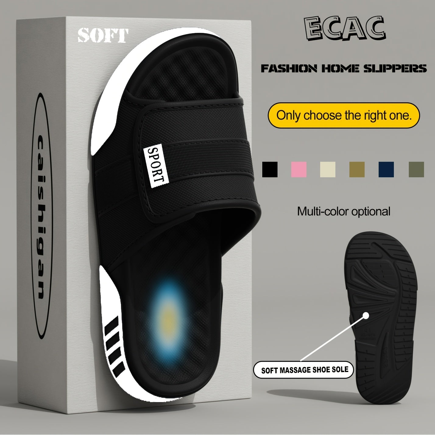 New Men'S Indoor And Outdoor Slippers, Home Shoes, Thick-Soled EVA Non-Slip Slippers, Stylish Thick-Soled, Silent, And Wear-Resistant - ayq