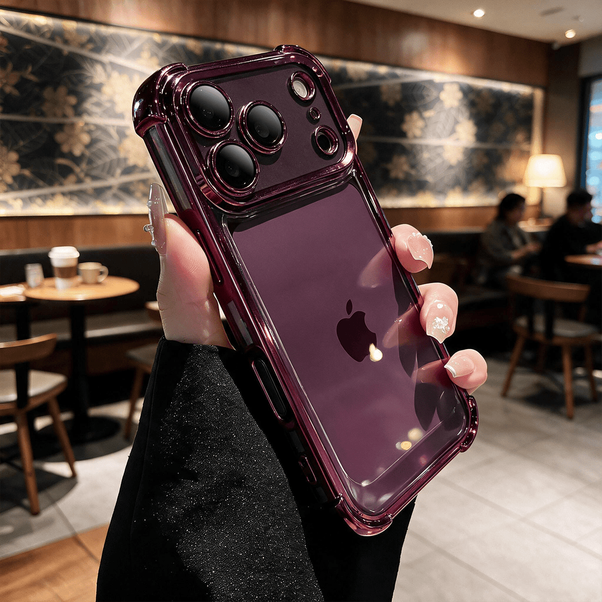 Luxury Shockproof Transparent Phone Case with Wireless Charging
