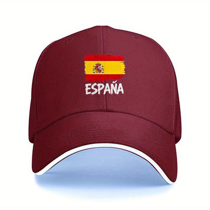 Lightweight Spanish Flag Cap with ESPANA Lettering for Fitness