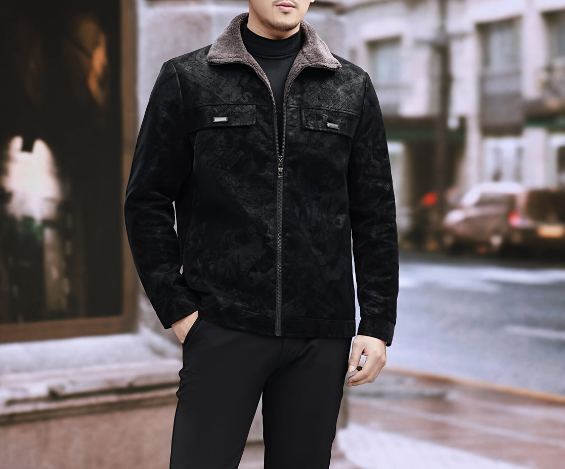 Men's Heavyweight Winter Jacket - Thermal Insulated Coat with Full-Zip Closure, Formal Office & Casual Outerwear - Polyester Lining - Non-Stretch Fabric - Professional Administrative Jacket for Cold Weather