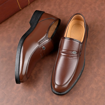 Men's Classic Business Casual Slip-On Loafers with Rubber Sole