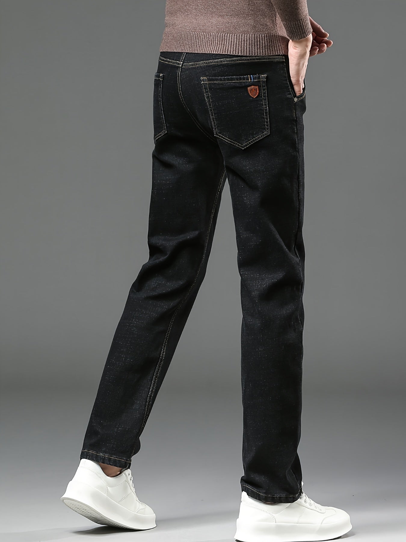 High-quality Men's Denim Trousers, Business Style, Elastic Men's Pants, New Autumn/winter Fashion Trend - ayq
