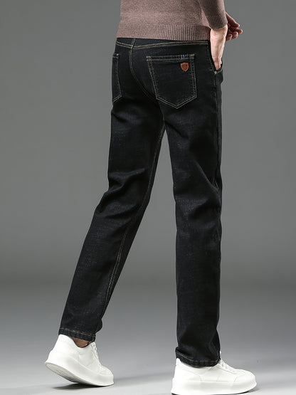 High-quality Men's Denim Trousers, Business Style, Elastic Men's Pants, New Autumn/winter Fashion Trend - ayq