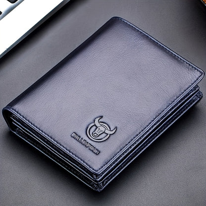 A Lightweight Men'S Leather Wallet Designed for Casual Use, Featuring a Compact Bi-Fold Style, Ample Space for , a Passport Compartment, Multiple Card Slots, And a Storage Pouch for Tickets And - ayq