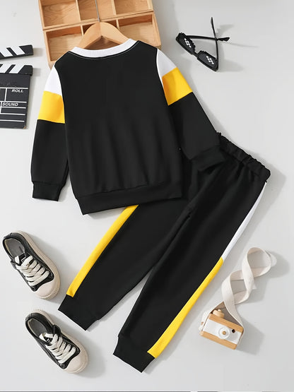 Boys Casual 2-Piece Polyester Suit Spring & Fall Outfit - ayq