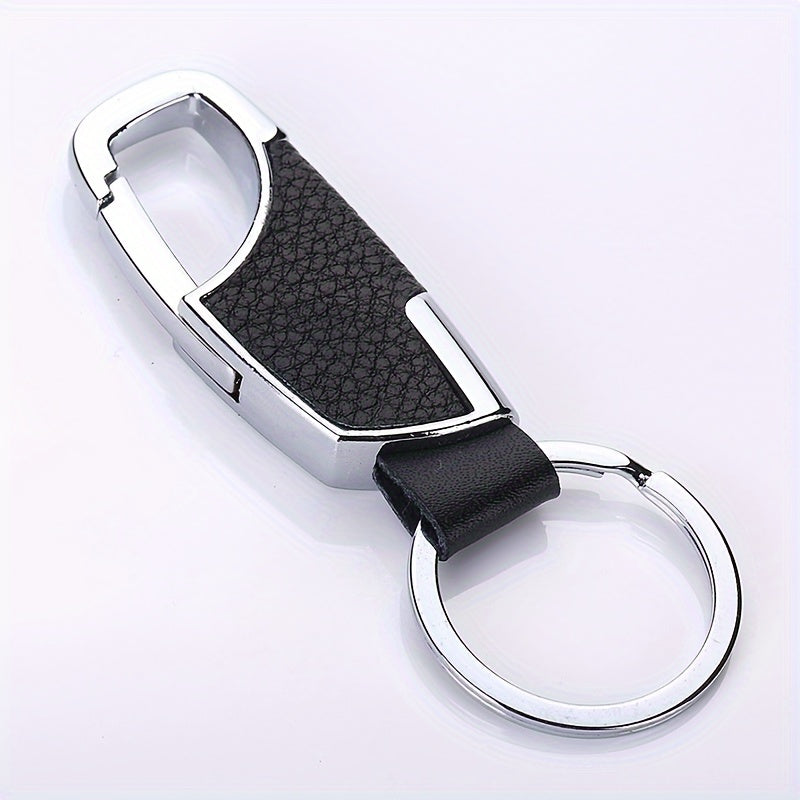 Տղամարդկանց մեքենայի Keychain Ստեղծագործական պարզ և նորաձև դռան կողպեքի բանալիով գոտկատեղից կախված մետաղական բանալի շղթա Արհեստական ​​կաշվից Keychain Ավտոմեքենայի բանալի նվեր