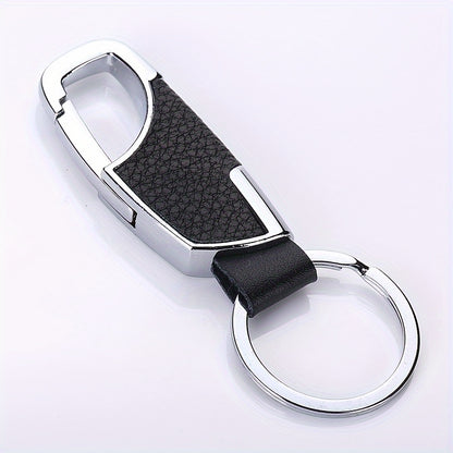 Տղամարդկանց մեքենայի Keychain Ստեղծագործական պարզ և նորաձև դռան կողպեքի բանալիով գոտկատեղից կախված մետաղական բանալի շղթա Արհեստական ​​կաշվից Keychain Ավտոմեքենայի բանալի նվեր