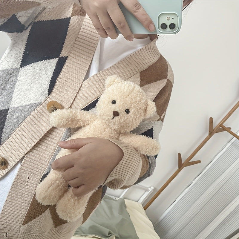 Սիրուն փափուկ արջուկ՝ փափուկ և մորթե խաղալիք կենդանի, իդեալական է սենյակը զարդարելու և ընկերների համար ծննդյան և Սուրբ Ծննդյան տոների առթիվ կատարյալ նվերներ լինելու համար։