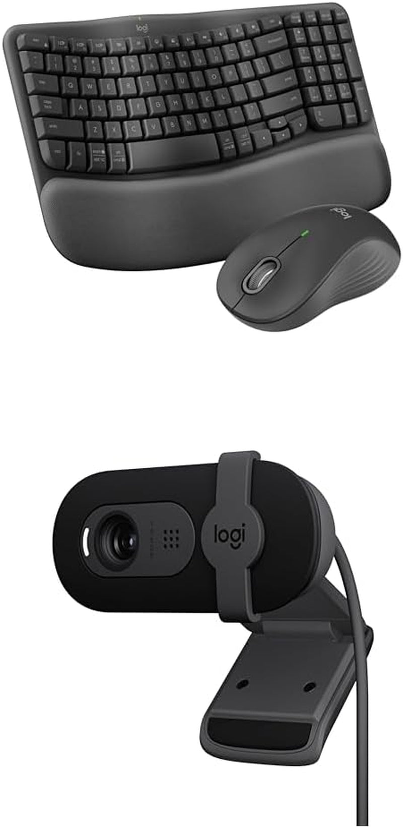 Logitech Wave Keys Wireless Ergonomic Keyboard with Cushioned Palm Rest, Comfortable Natural Typing, Easy-Switch, Bluetooth, Logi Bolt Receiver, for Multi-Os, Windows/Mac - Graphite