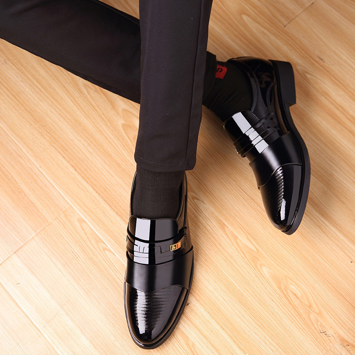 Men's Elegant PU Loafers - Business Casual Slip-On Dress Shoes