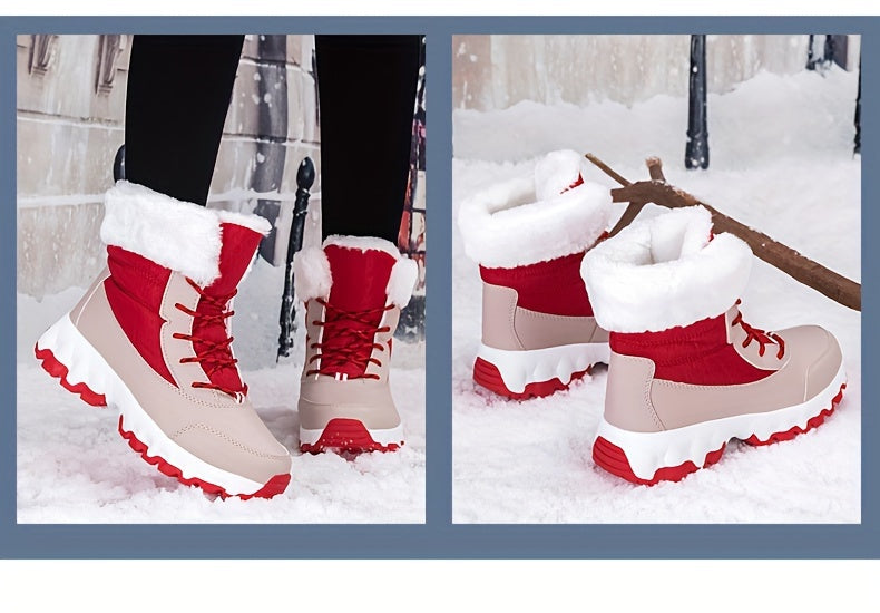 Winter velvet warm Men's and Women's shoes, thick snow boots, outdoor anti slip large size high top shoes