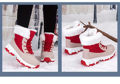 Winter velvet warm Men's and Women's shoes, thick snow boots, outdoor anti slip large size high top shoes