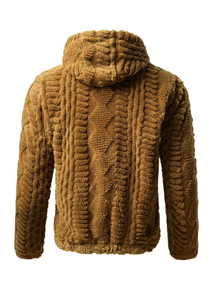 [Elson OBM] Solid Color Fashion Hooded Jacket, Long Sleeve Zip-Up Outerwear, Windproof and Warm, Comfortable for Autumn and Winter, Ideal as a Gift