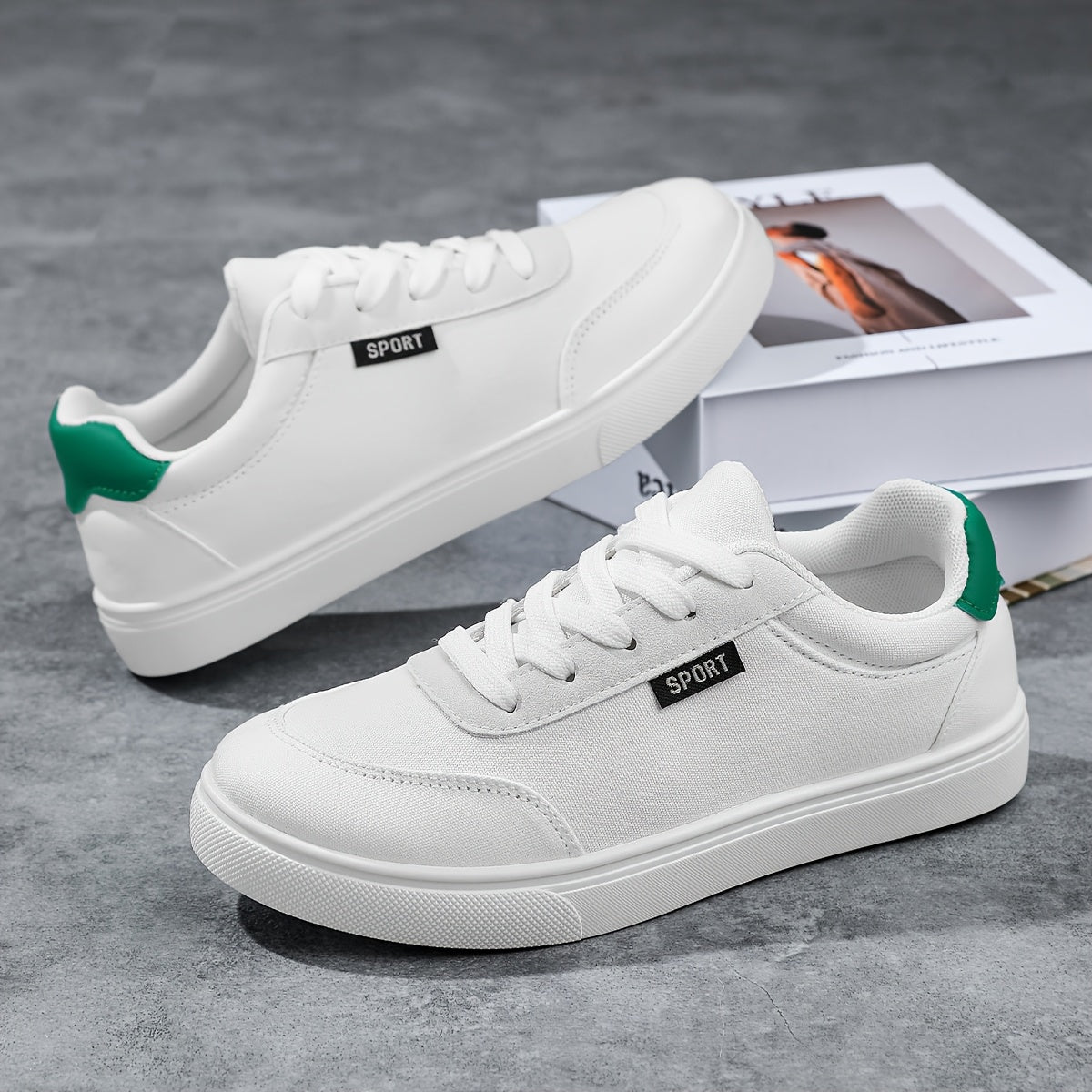 Women's White Low-Top Sneakers - Lightweight All-Season Round Toe Lace-Up Casual Shoes with Cushioned EVA Sole & Non-Slip Outsole Suitable for Outdoor Walking, Sports, Gym, Daily Wear - All-Terrain Comfortable White Sneakers, - ayq