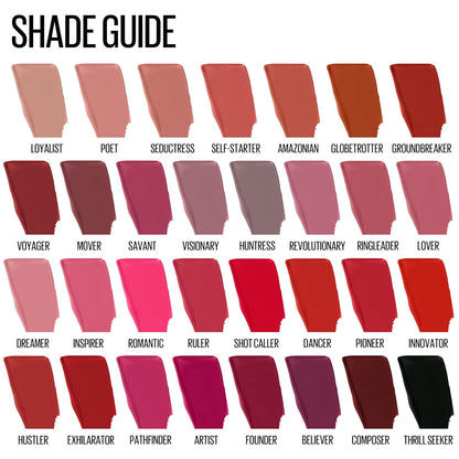 Maybelline Super Stay Matte Ink Liquid Lipstick Makeup, Long Lasting High Impact Color, up to 16H Wear, Exhilarator, Ruby Red, 1 Count, Packaging May Vary