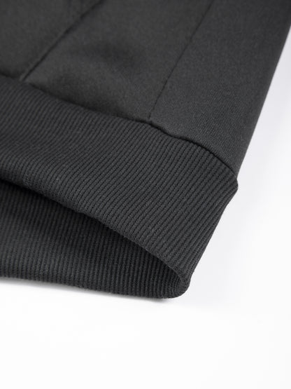 Աշնանային-ձմեռային տղամարդու գլխարկով սպորտային հագուստի հավաքածու, պարզ դասական, բազմակողմանի հագուստ՝ կայծակաճարմանդով, աստառապատ տաք բաճկոնով և լարով սպորտային տաբատով՝ առօրյա և հանգստի համար։