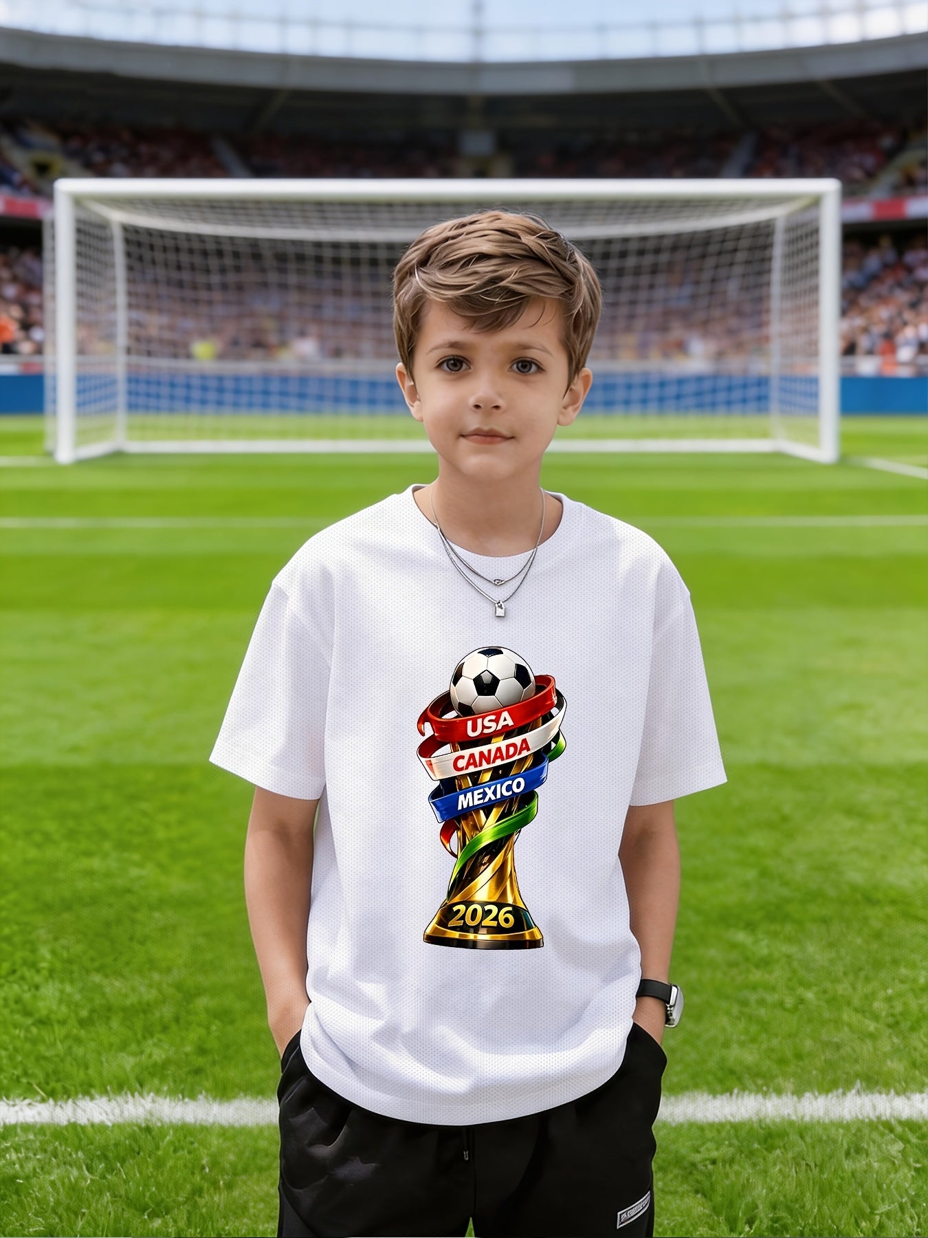 2026 FIFA World Cup Boys Mesh T-Shirt - Summer Sportswear