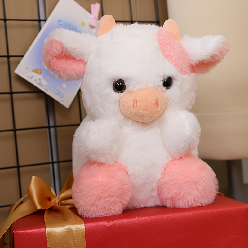 Adorable Pink Cow Plush Toy for Home Decor and Office Display
