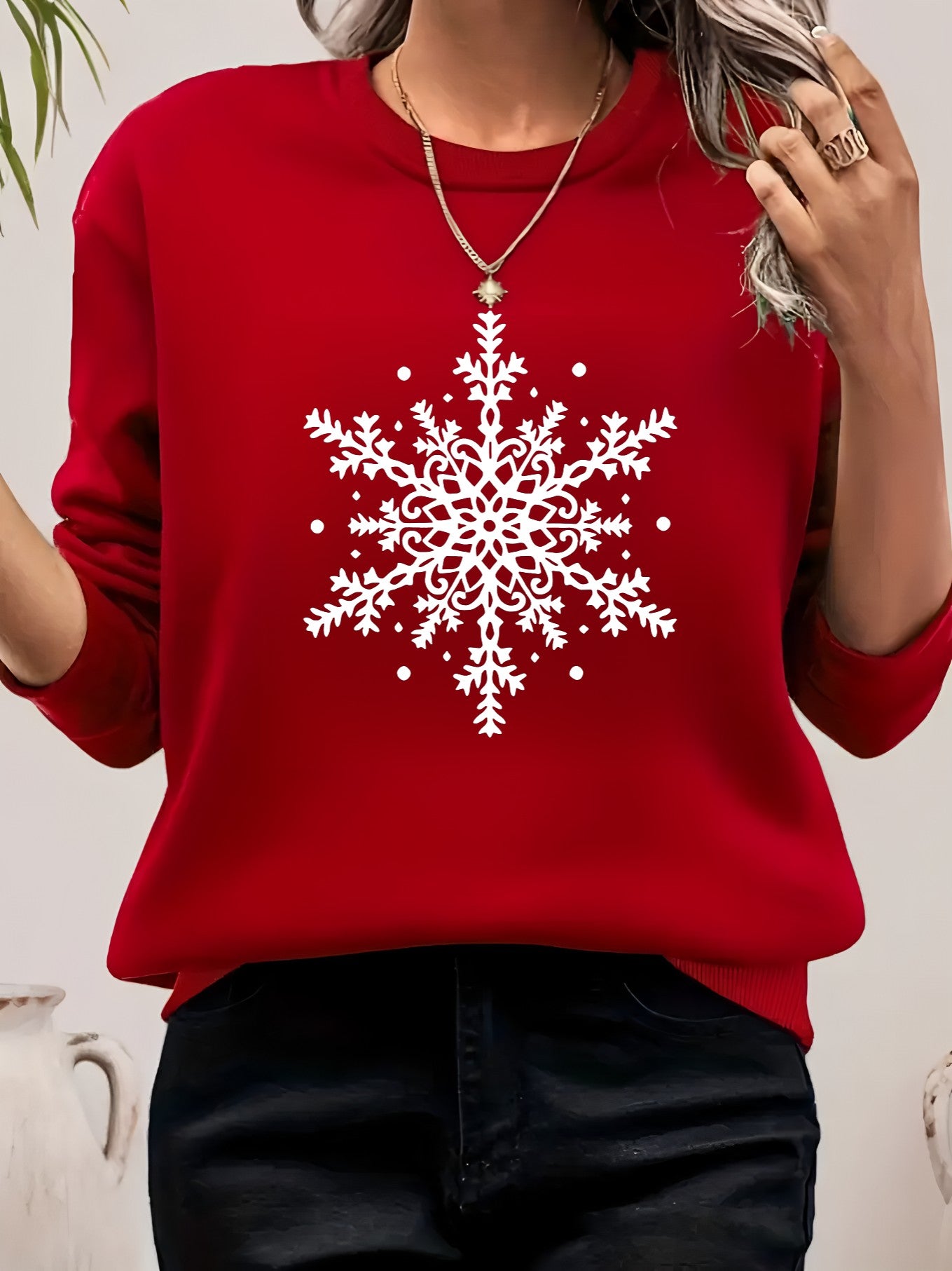 ALL/Global/All Elegant Round Neck Polyester Graphic Women's Fashion Sweatshirt