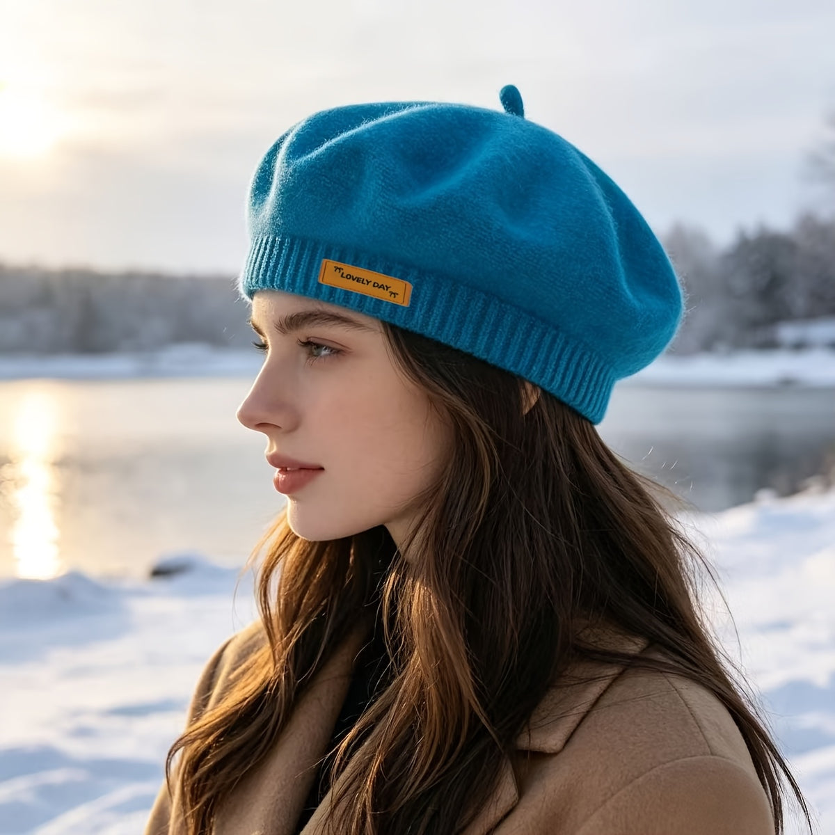 Women's Lightweight Polyester Beret - Vintage European Style Hat