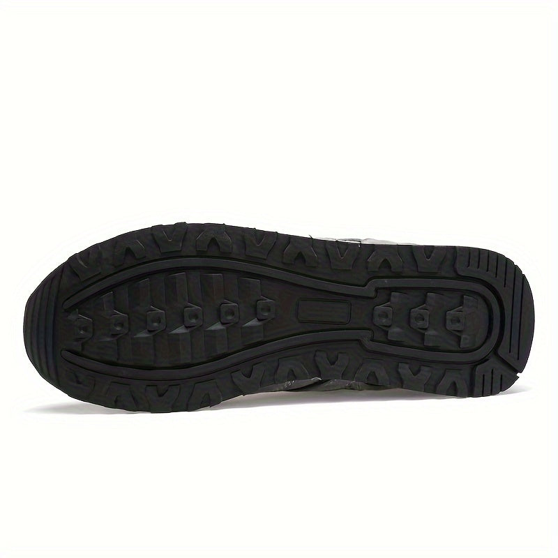 Men's Trendy Solid Old School Style Sneakers, Comfy Non Slip Casual Lace Up Shoes For Men's Outdoor Activities