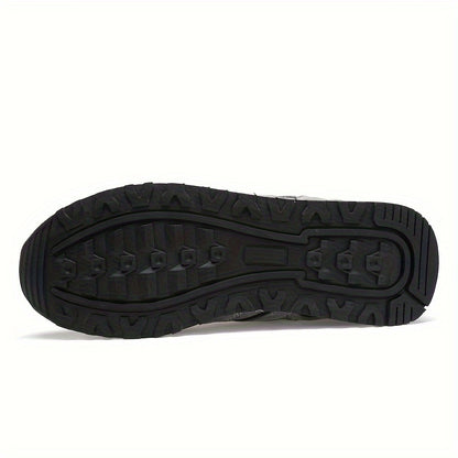 Men's Trendy Solid Old School Style Sneakers, Comfy Non Slip Casual Lace Up Shoes For Men's Outdoor Activities