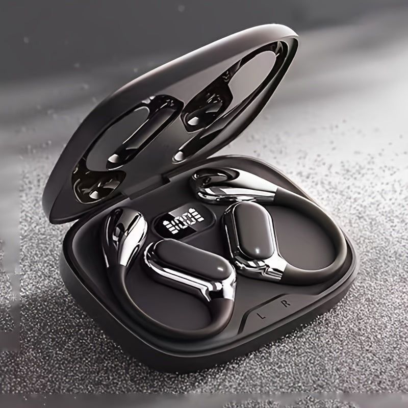 SENBOWE Wireless Earbuds with Digital Display Charging Case - Touch Control, Condenser Mic, Non-Waterproof, Open-Back Design, USB Charging, Type-C, for Gaming & Cellphones, Adult - Plastic Material