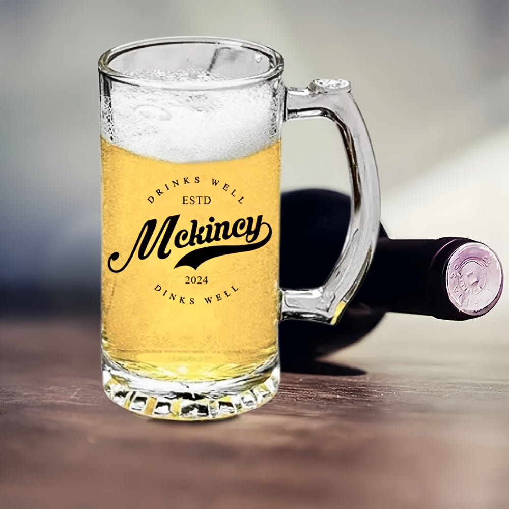 Personalized Custom Name Glass Beer Mug – Reusable Drinkware